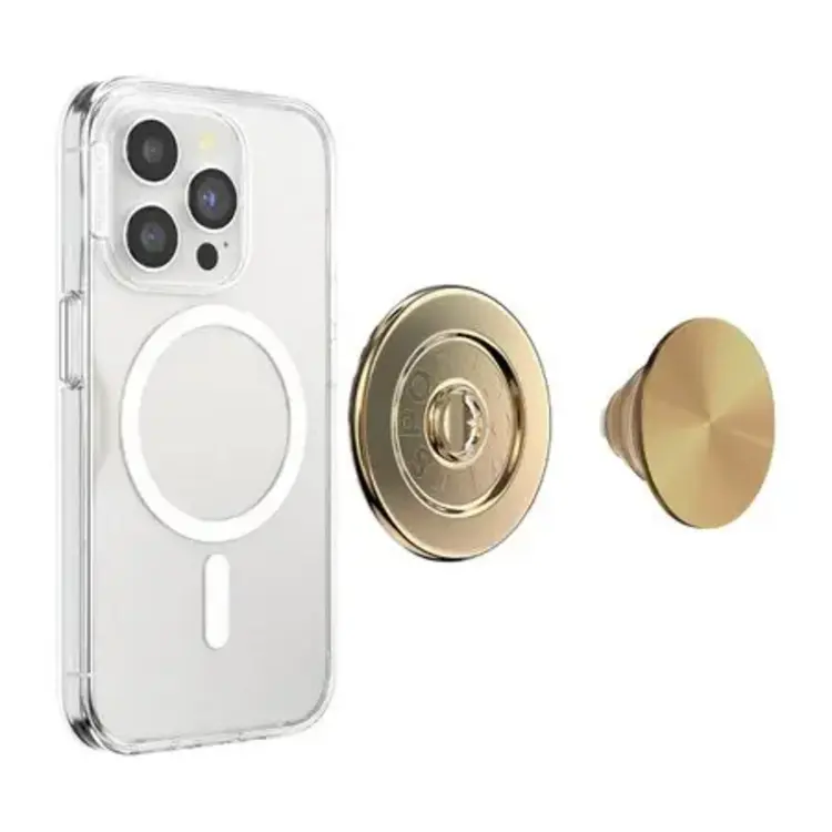 PopSockets PopGrip MagSafe Round w/ Adapter Ring Radial Gold