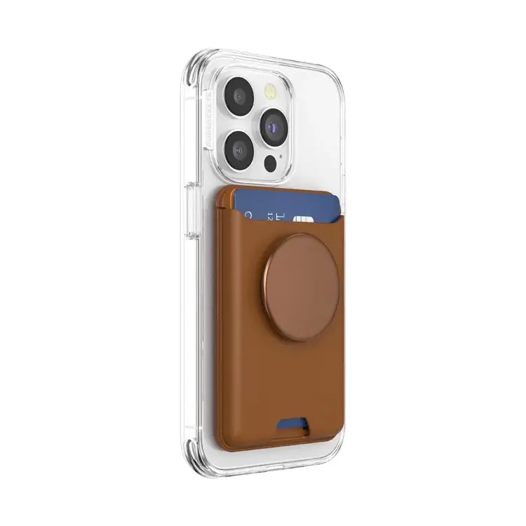 PopSockets Softgoods PopWallet+ MagSafe w/ Adapter Cognac