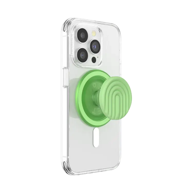 PopSockets PopGrip MagSafe Round w/Adapter Ring PopOut Curves Matcha Dew
