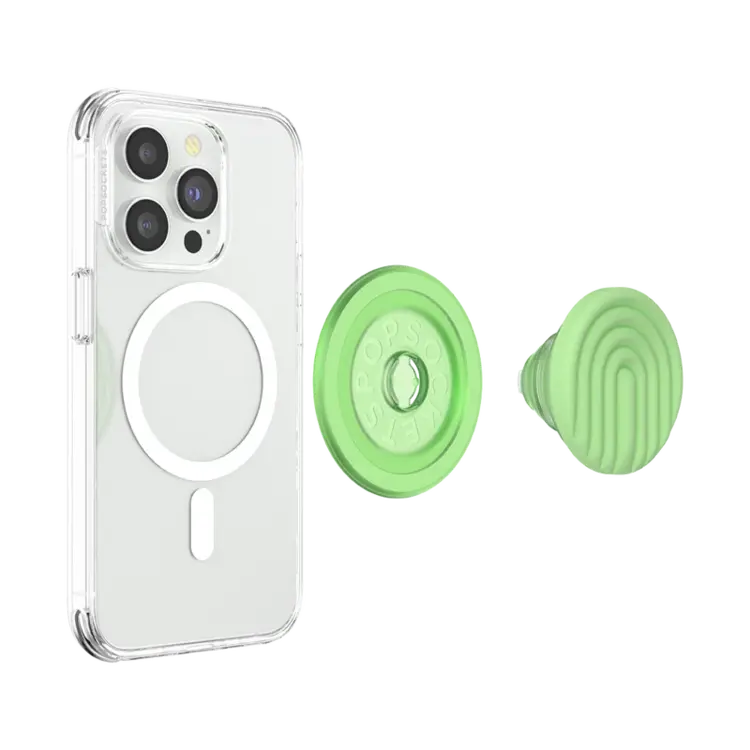 PopSockets PopGrip MagSafe Round w/Adapter Ring PopOut Curves Matcha Dew