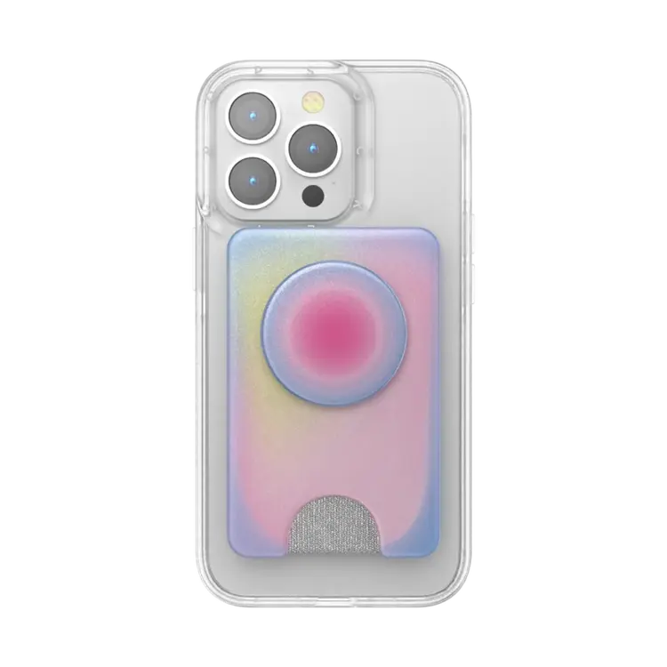 PopSockets PopWallet+ For MagSafe Round w/ Adapter Ring Aura