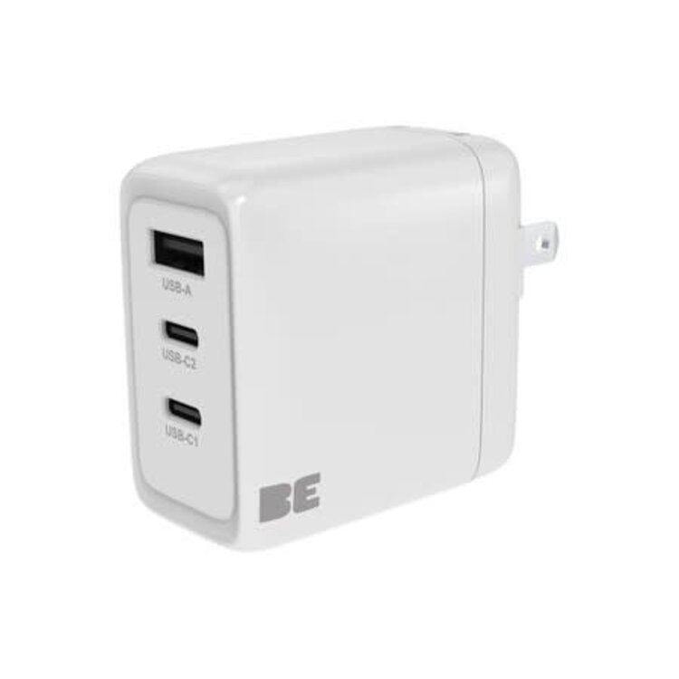 Blu Element Wall Charger 3 Port 65W PD 2 USB-C & USB-A white