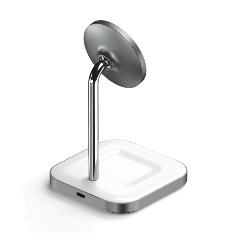 Satechi Aluminum 2-in-1 Magnetic Qi Wireless Charging Stand Space Grey