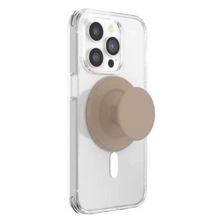 PopSockets PopGrip MagSafe Round w/ Adapter Ring Soft Touch Latte