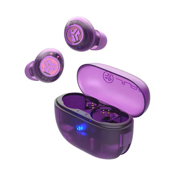 JLab Audio Go Pop True Wireless Earbuds with Active Noise Cancellation Transparent Purple
