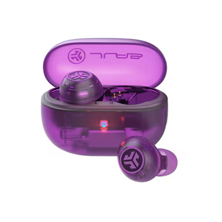 JLab Audio Go Pop True Wireless Earbuds with Active Noise Cancellation Transparent Purple