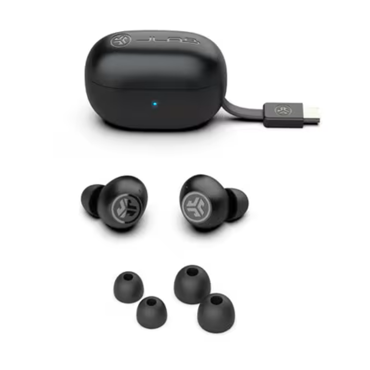 JLab Audio Go Pop True Wireless Earbuds with Active Noise Cancellation Black