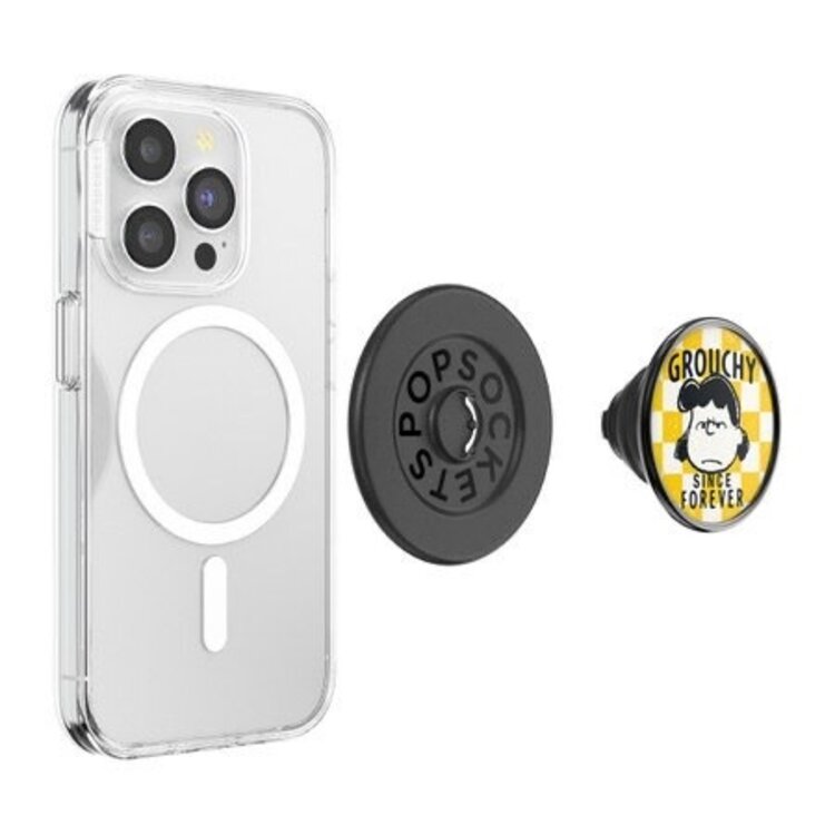 PopGrip  MagSafe Round w/ Adapter Ring Enamel Grouchy Lucy