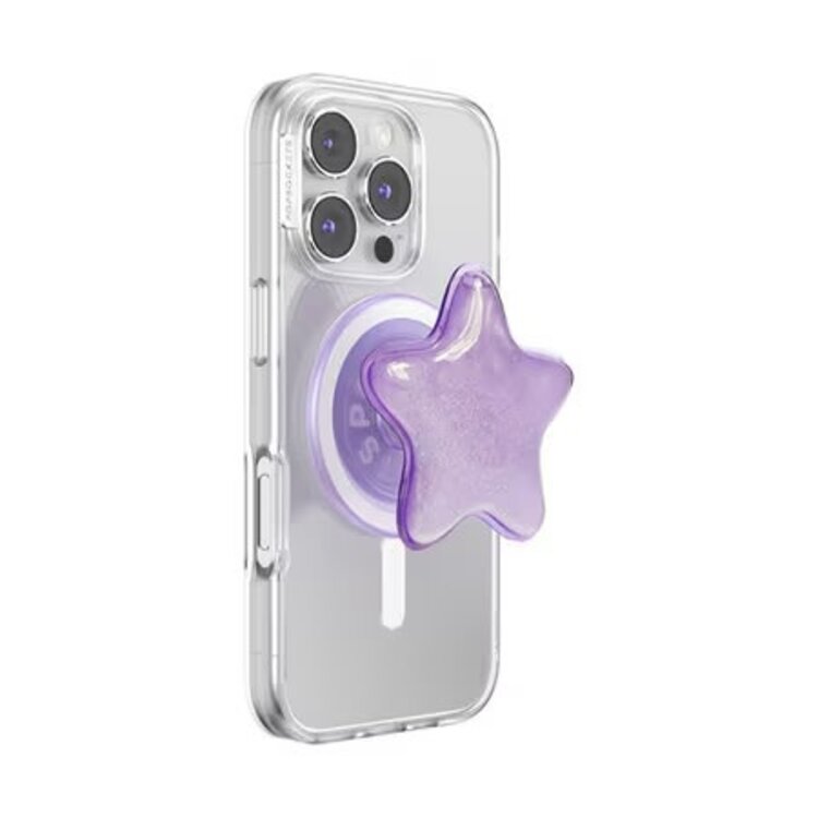 PopSockets PopGrip MagSafe Round w/  Adapter Tidepool Star Squishy Lavender Fog