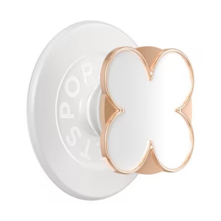 PopSockets PopGrip MagSafe Round w/ Adapter Enamel Clover Rose Gold