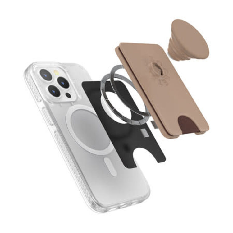 PopSockets PopWallet+ MagSafe w/ Adapter Ring Latte Soft Touch
