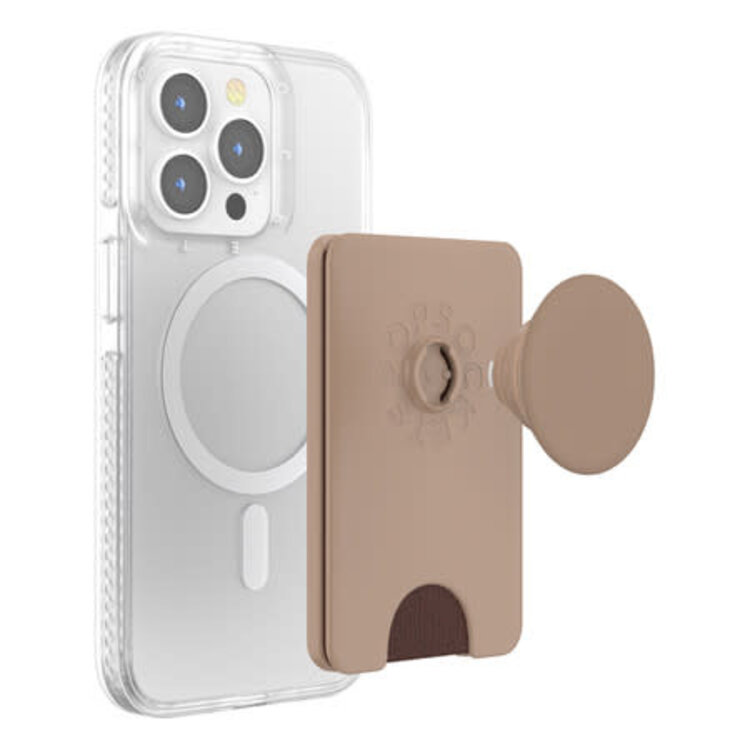 PopSockets PopWallet+ MagSafe w/ Adapter Ring Latte Soft Touch