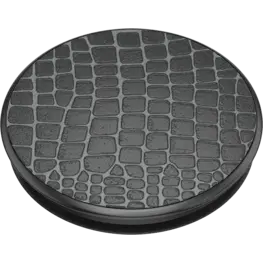 PopSockets PopGrip for MagSafe Round Embossed Metal Croc on Black