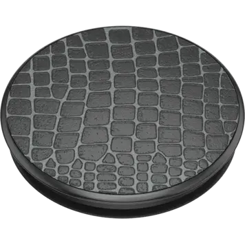 PopSockets PopGrip for MagSafe Round Embossed Metal Croc on Black