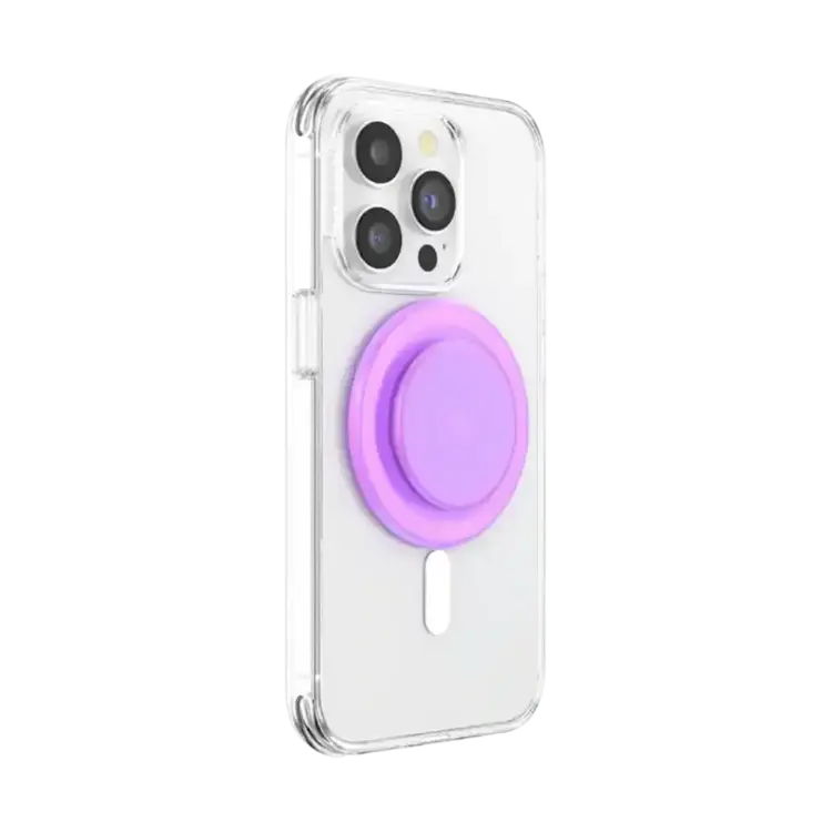 PopSockets PopGrip for MagSafe Round with Adapter Ring Pink Opalescent Translucent