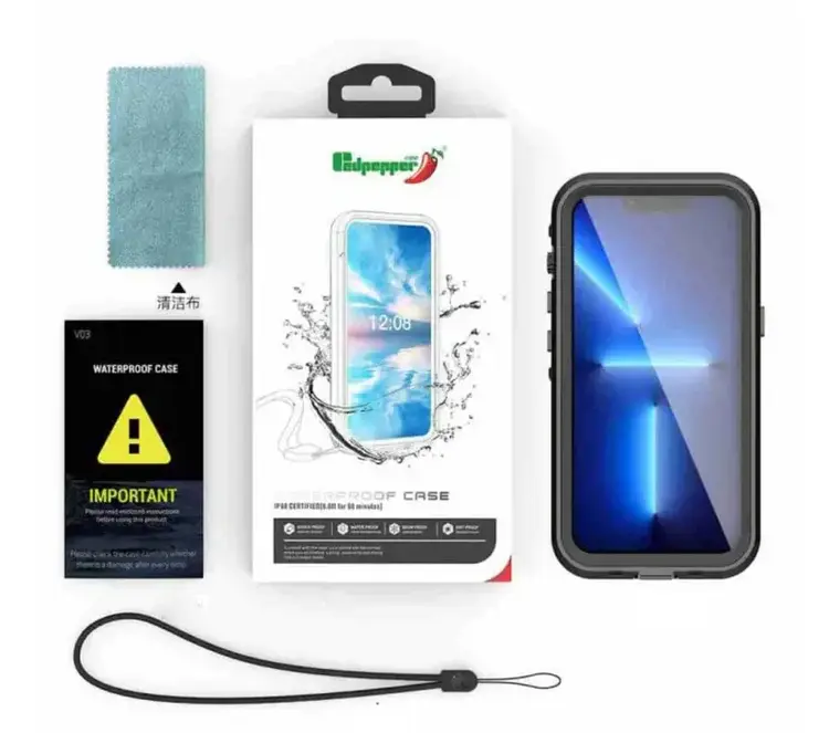 iPhone 7/8/SE 2nd/3rd Gen Waterproof Case Clear/Black