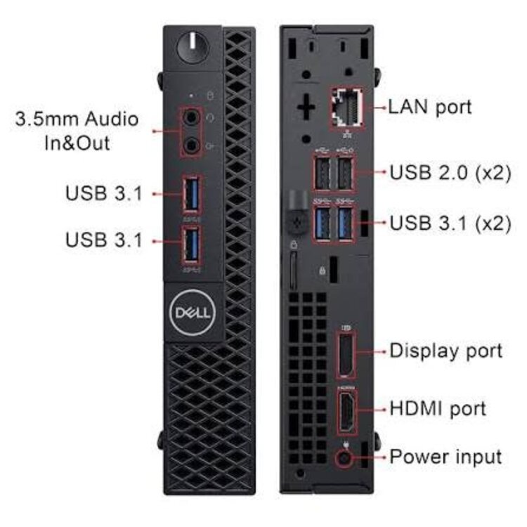 Dell Optiplex 3070 Micro i5 8th Gen/8Gb/256GB SSD Used