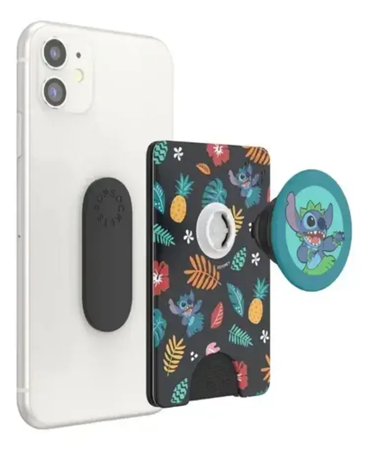 PopSockets PopSockets Adhesive Phone Wallet/ Card Holder with Grip, Disney - Stitch Aloha