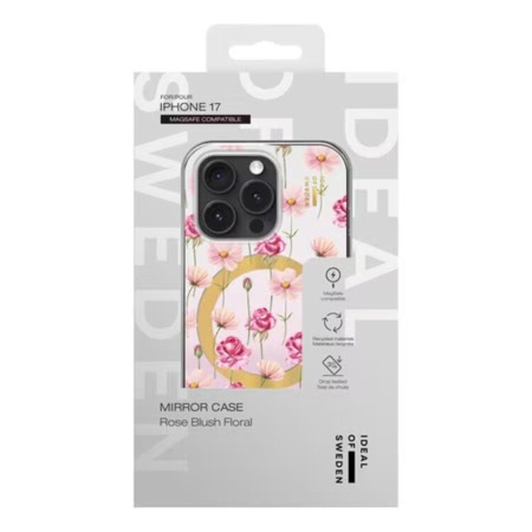 iPhone 17 Mirror MagSafe Case Rose Blush Floral