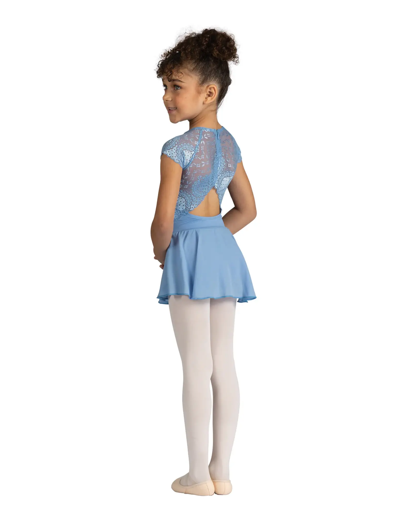 DANZNMOTION DANZNMOTION 24202C AUDRIENNE YOUTH CAP SLEEVE LACE DRESS