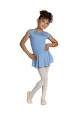 DANZNMOTION DANZNMOTION 24202C AUDRIENNE YOUTH CAP SLEEVE LACE DRESS