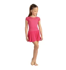 DANZNMOTION CHILD CAP SLEEVE DRESS WITH HEART LACE