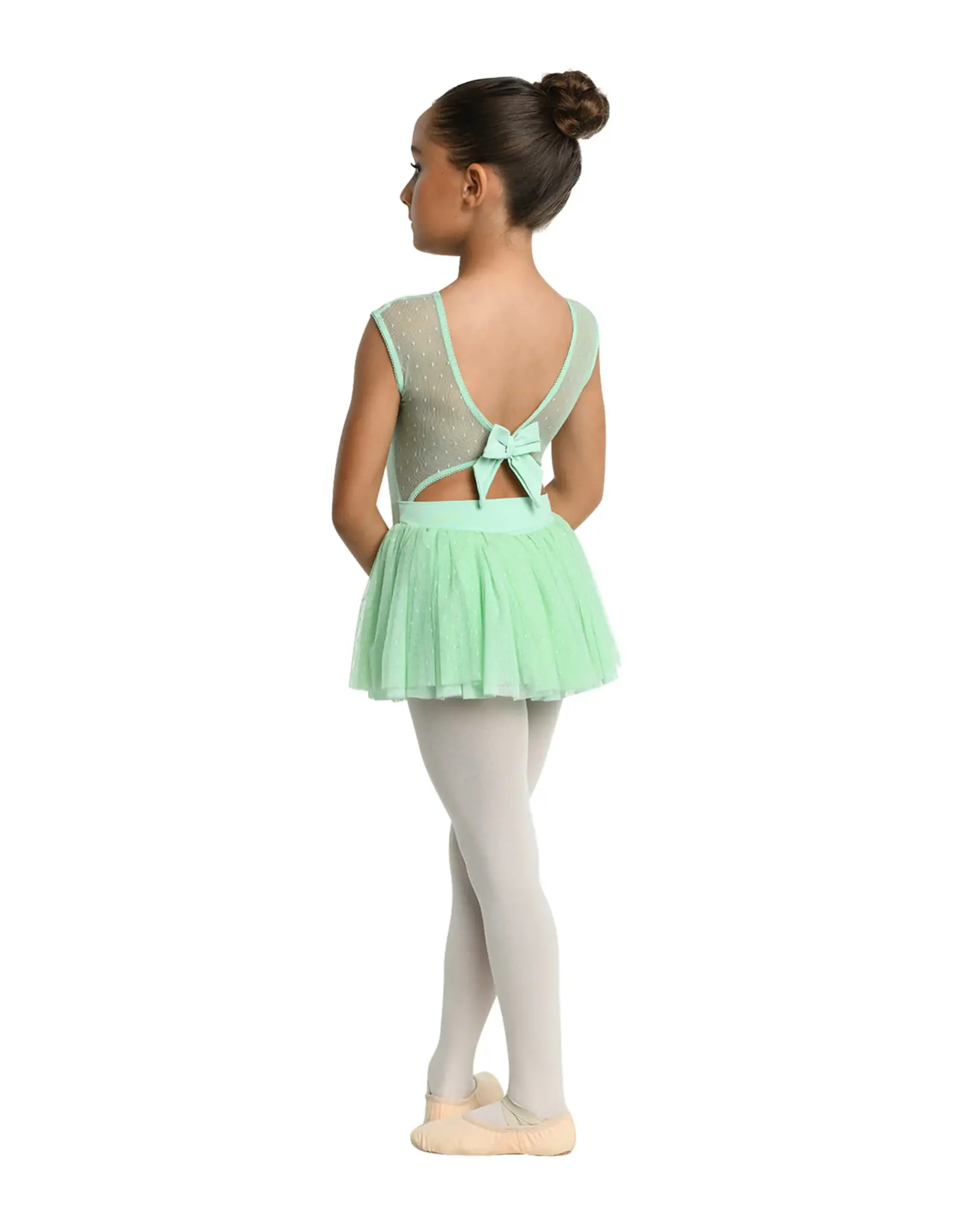 DANZNMOTION DANZNMOTION 23201C YOUTH SKYE MESH DOT DRESS