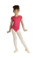 DANZNMOTION DANZNMOTION 23107C YOUTH NICOLETTE CAP SLEEVE LEOTARD WITH HEART LACE