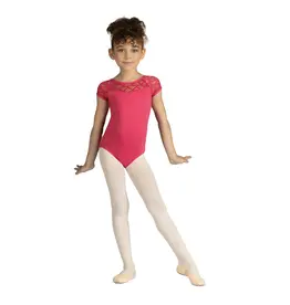 DANZNMOTION YOUTH CAP SLEEVE LEOTARD WITH HEART LACE