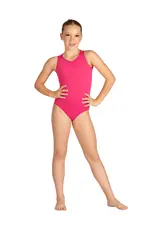 DANZNMOTION DANZNMOTION 24133C YOUTH VIOLETTA V-NECK TANK LEOTARD WITH STRAPPY BACK