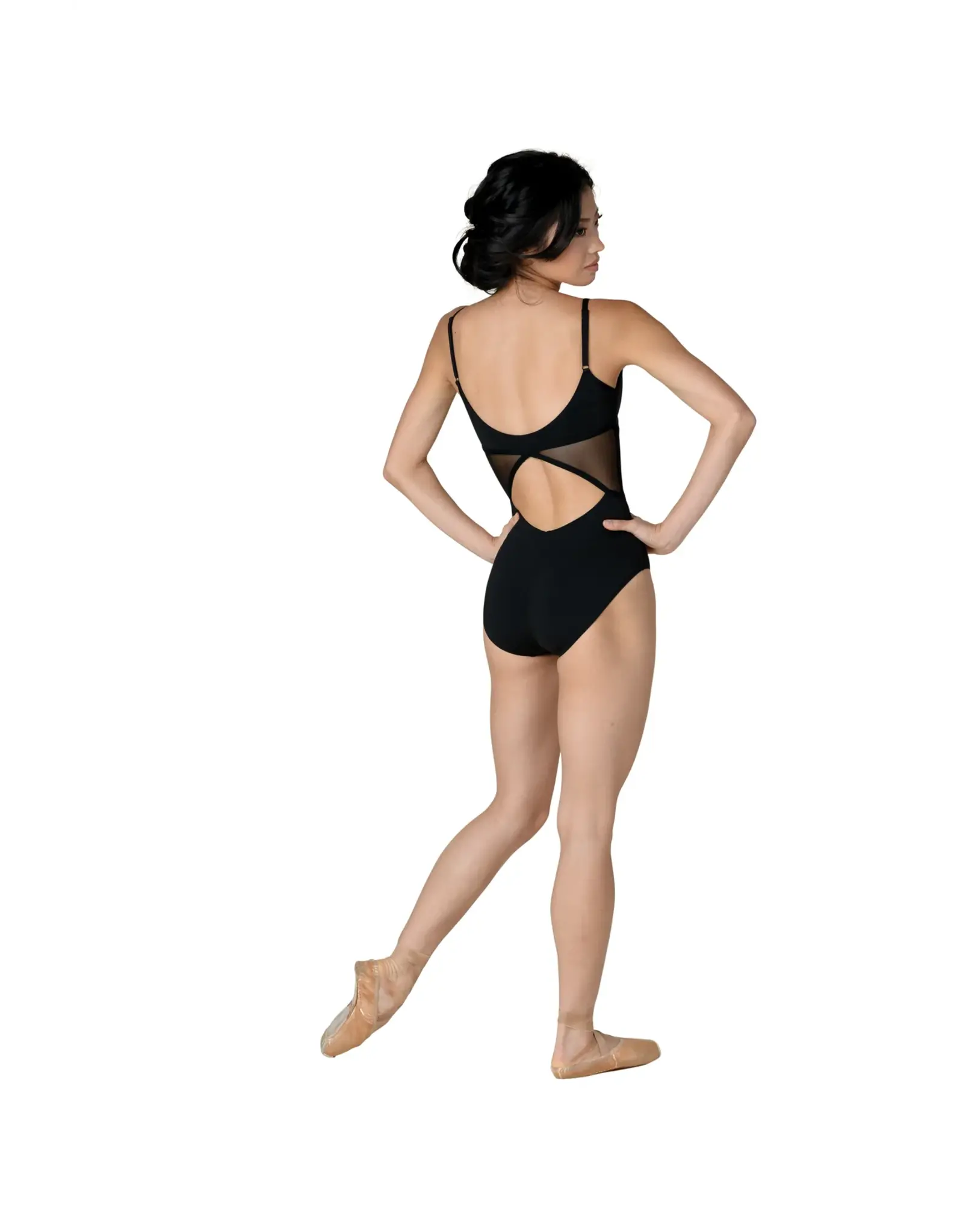 DANZNMOTION DANZNMOTION ALEXIS CAMISOLE LEO WITH MESH WAIST INSERTS