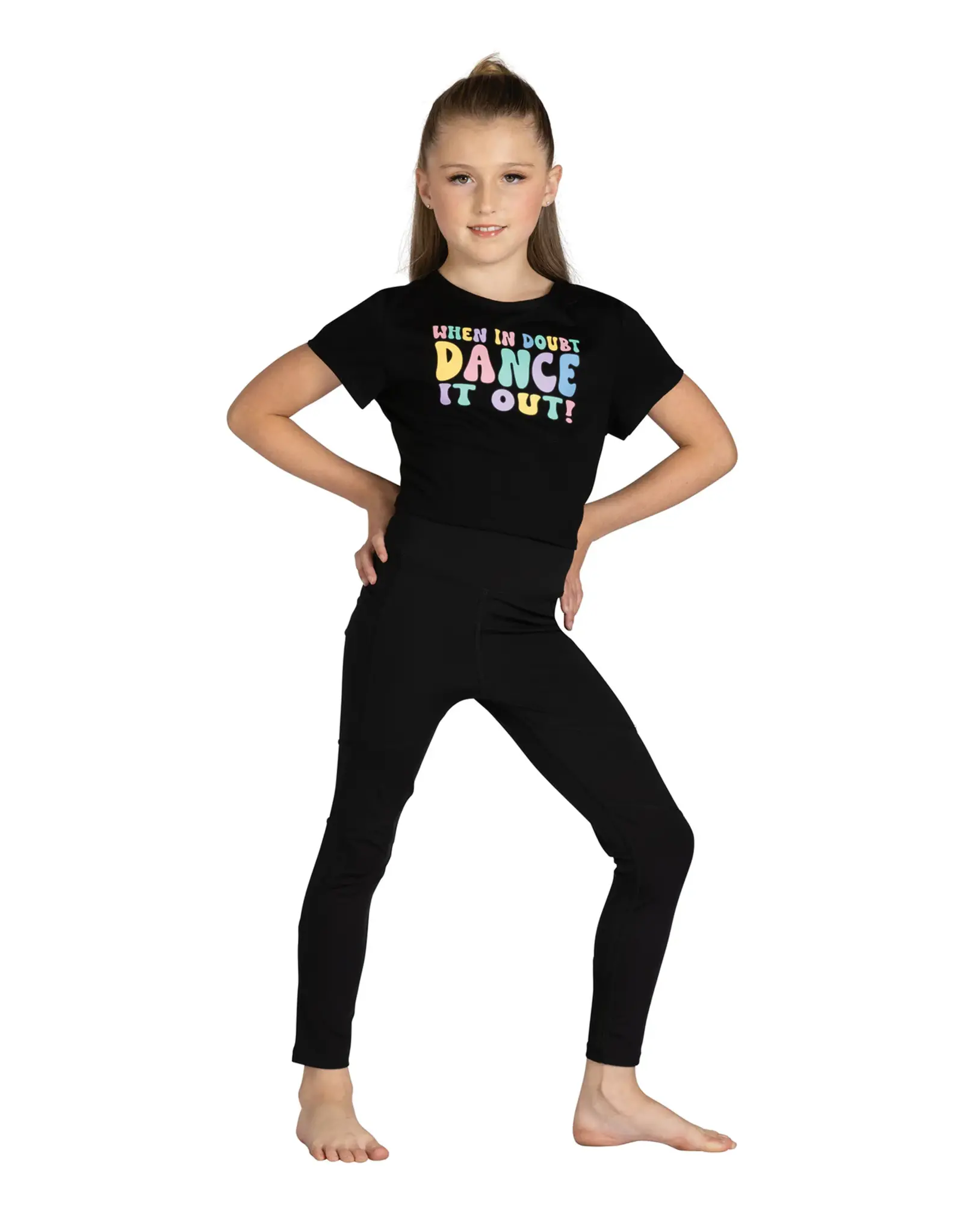 DANZNMOTION DANZNMOTION WHEN IN DOUBT CHILD'S CROP TOP