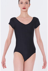 WEAR MOI WEAR MOI DOLORES ADULT SHORT SLEEVE LEOTARD WITH MESH INSERTS