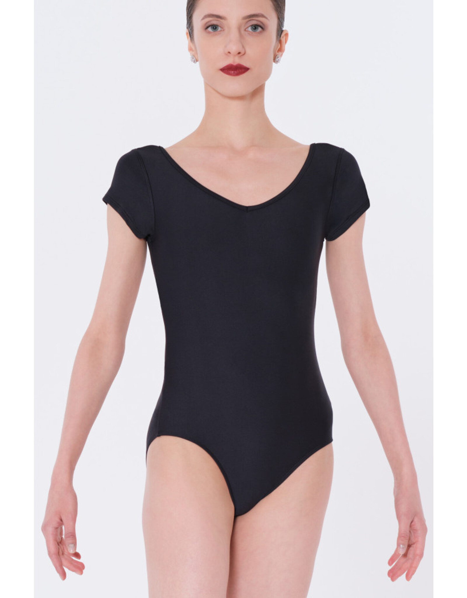 WEAR MOI WEAR MOI DOLORES ADULT SHORT SLEEVE LEOTARD WITH MESH INSERTS