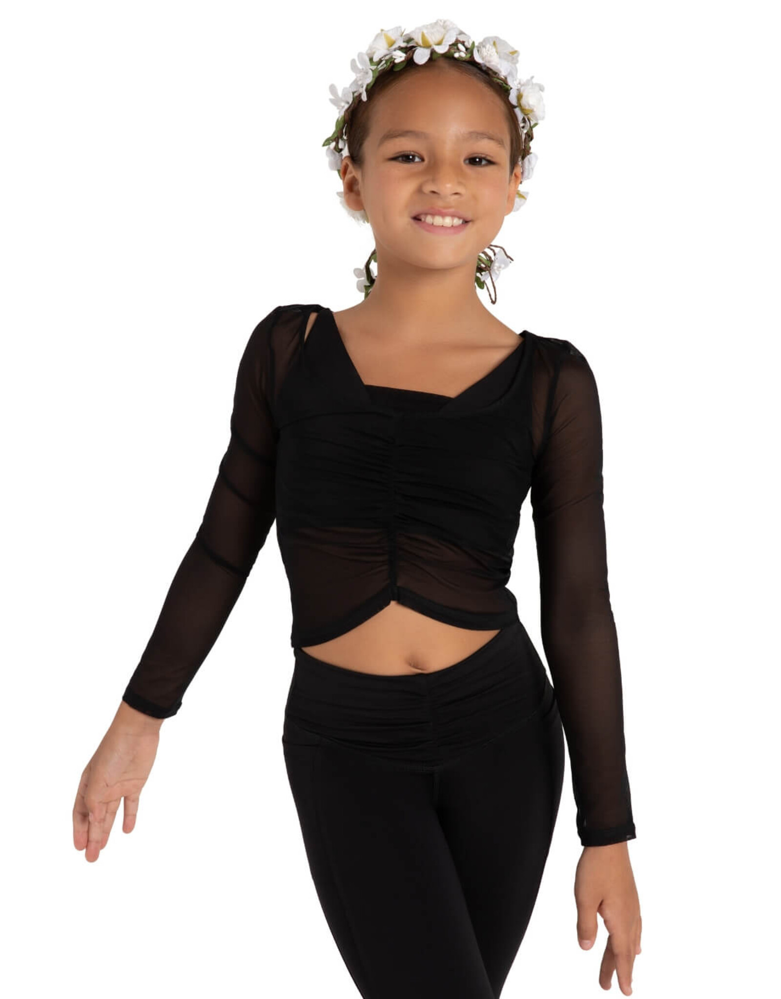 CAPEZIO CAPEZIO 12094C YOUTH MEADOW GATHERED MESH TOP