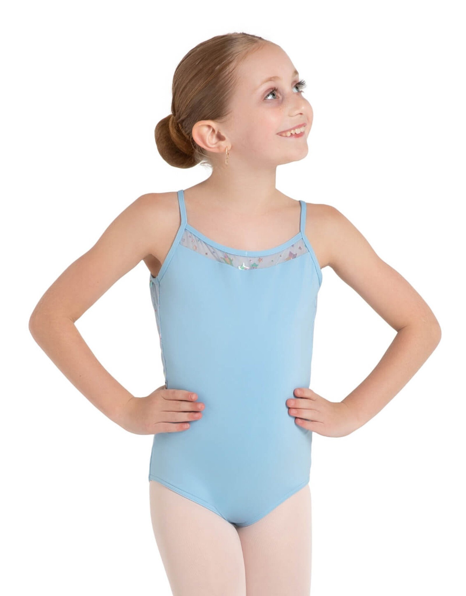 CAPEZIO CAPEZIO CHILD ASTRO MESH BACK LEOTARD WITH STAR PATTERN