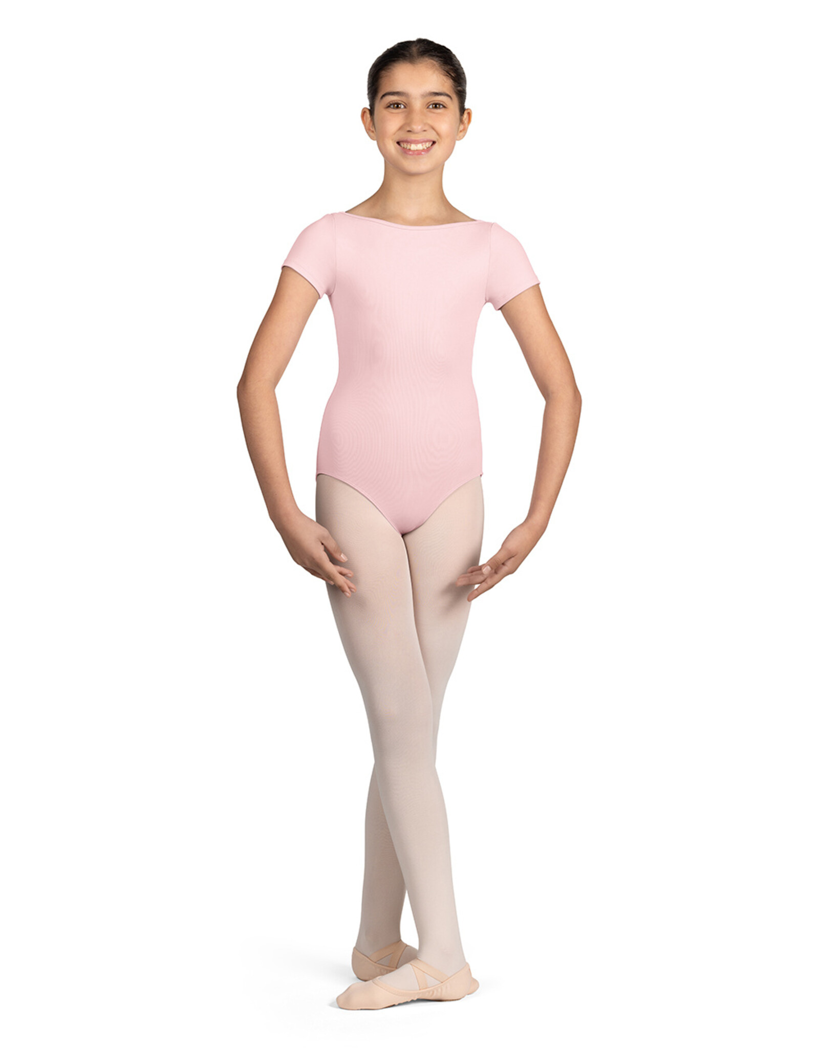 MIRELLA M1562C MIRELLA CHILD GLOW BOAT NECK CAP SLEEVE LEOTARD