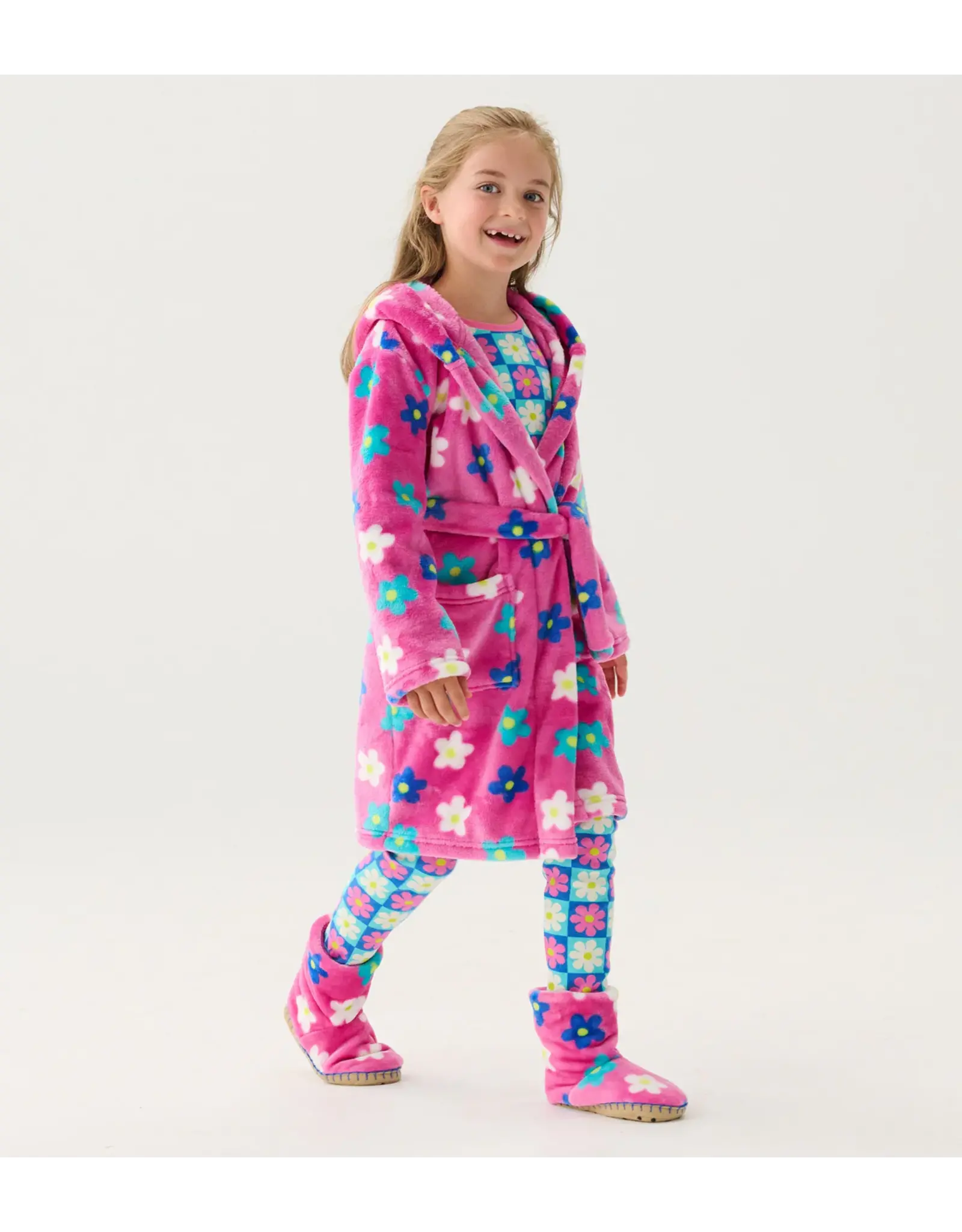 HATLEY HATLEY  YOUTH DAISY FUZZY FLEECE ROBE