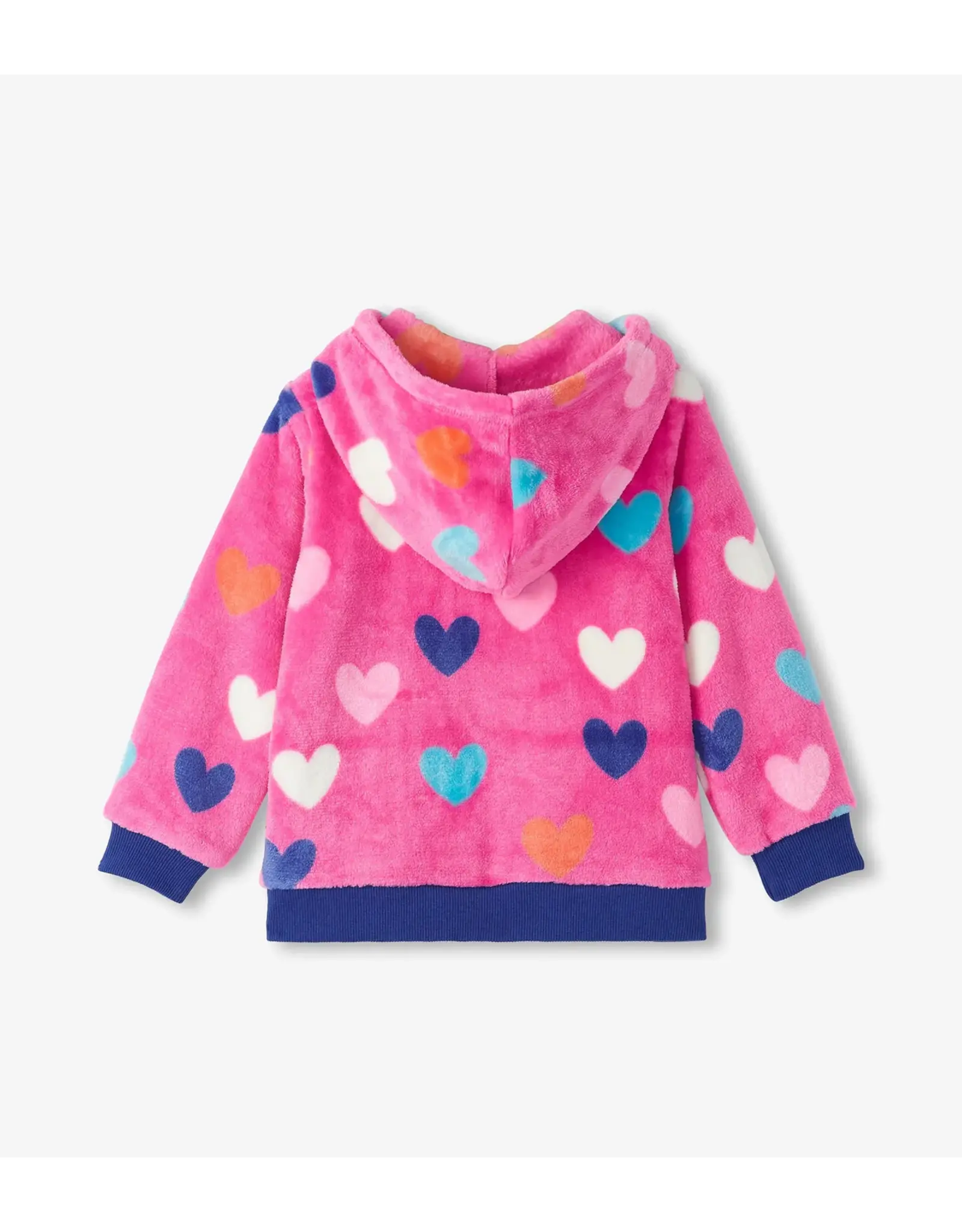 HATLEY HATLEY YOUTH HEARTS FUZZY FLEECE ZIP UP HOODIE