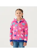 HATLEY HATLEY YOUTH HEARTS FUZZY FLEECE ZIP UP HOODIE
