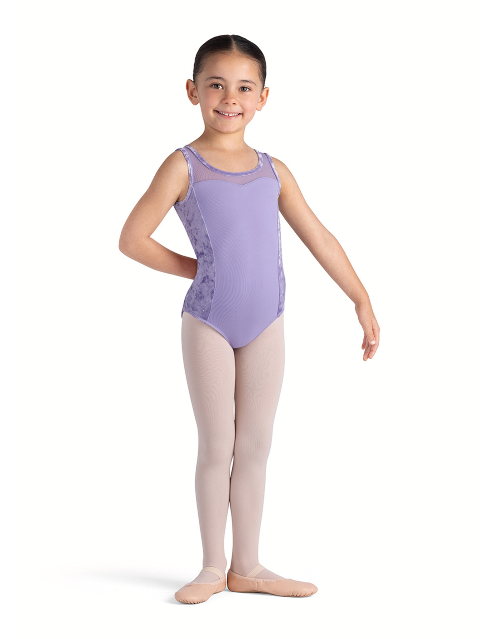 BLOCH BLOCH CL5645 YOUTH HAUTE VELVET MESH BACK TANK LEOTARD