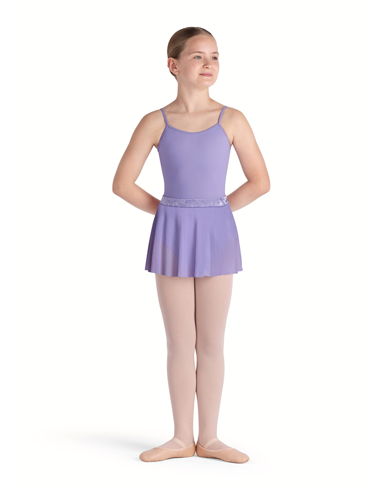 BLOCH BLOCH CR5221 YOUTH HAUTE VELVET AND MESH PULL ON SKIRT
