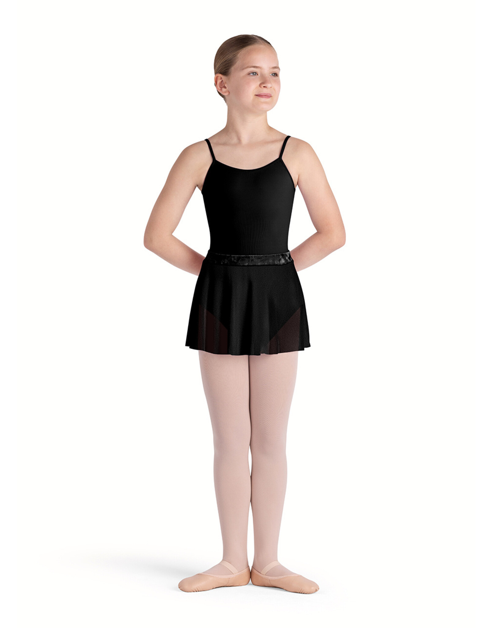 BLOCH BLOCH CR5221 YOUTH HAUTE VELVET AND MESH PULL ON SKIRT