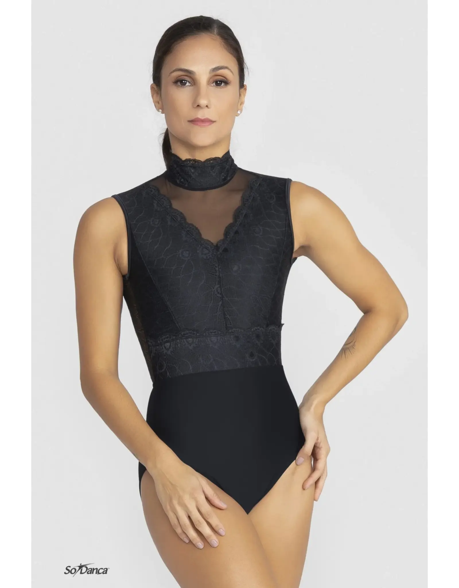 SO DANCA BY47 SO DANCA ADULT FLORAL LACE LEOTARD