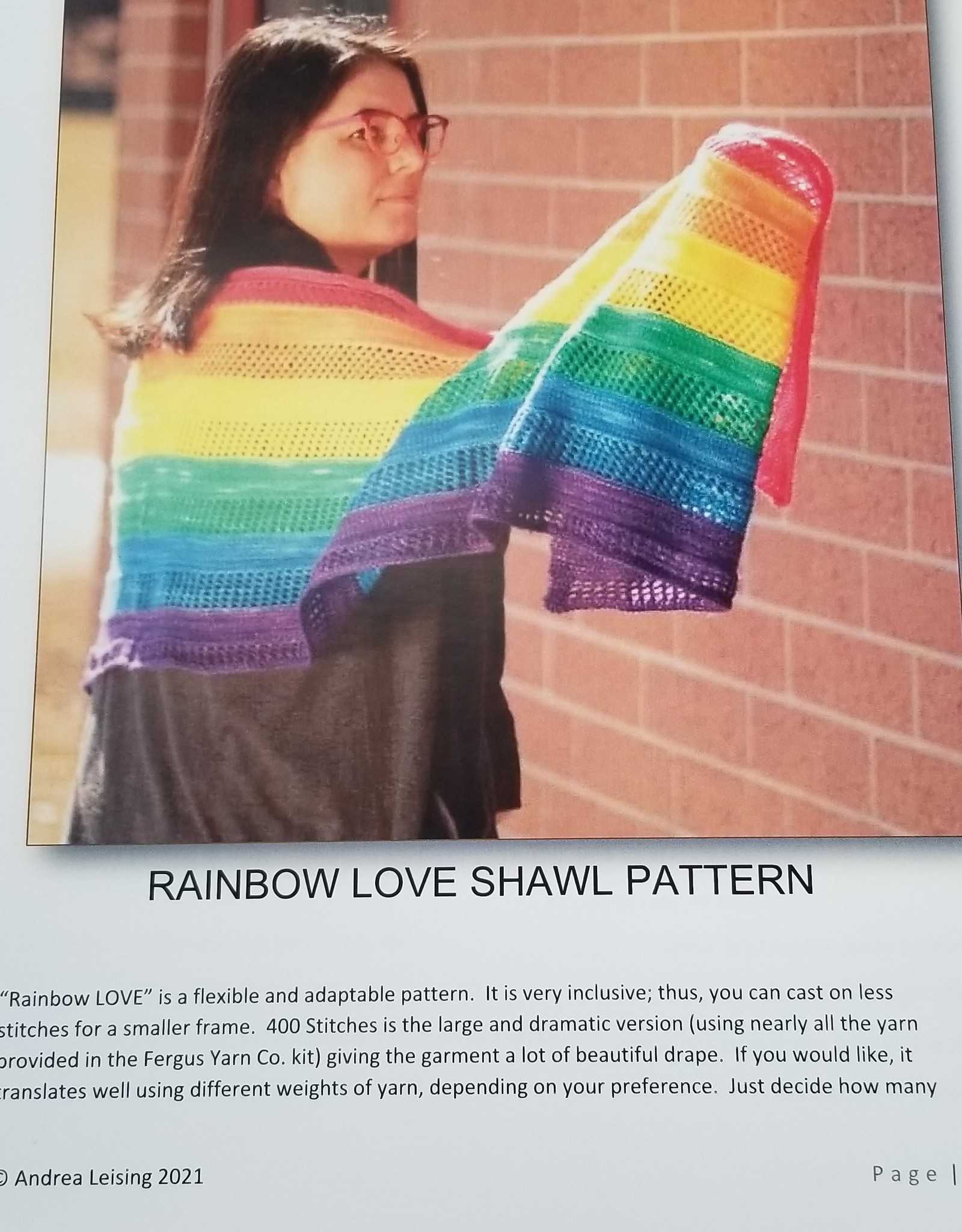 Rainbow Love Pattern - Knit