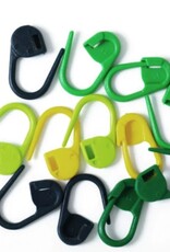 Knitters Pride Locking Stitch Markers - Green-Yellow