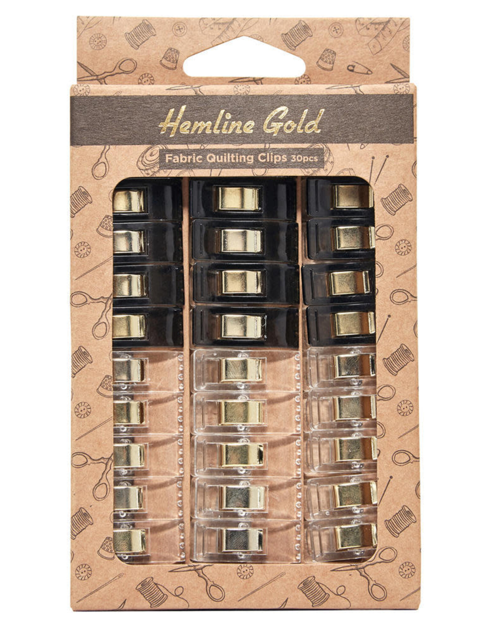 Hemline Gold Fabric Clips