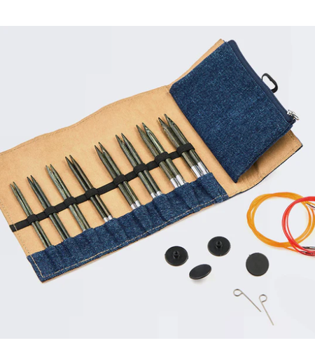 Indigo Wood Interchangeable Needles Set 5"