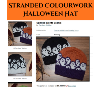 Stranded Colourwork Halloween Hat
