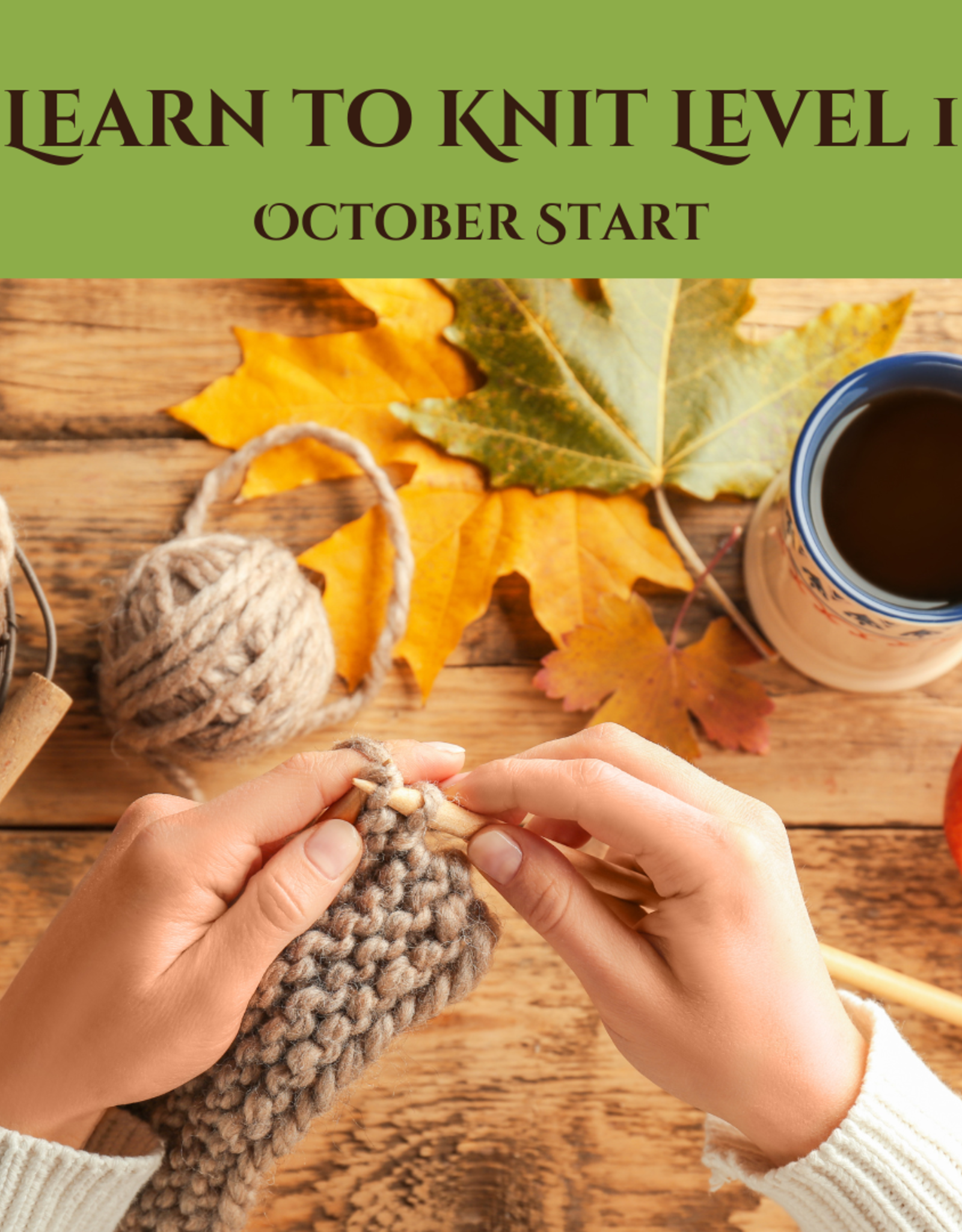 Learn to Knit Level 1 (Oct Start)